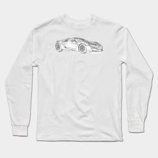 Lykan Hypersport Supercar Racing Wireframe Long Sleeve T-Shirt